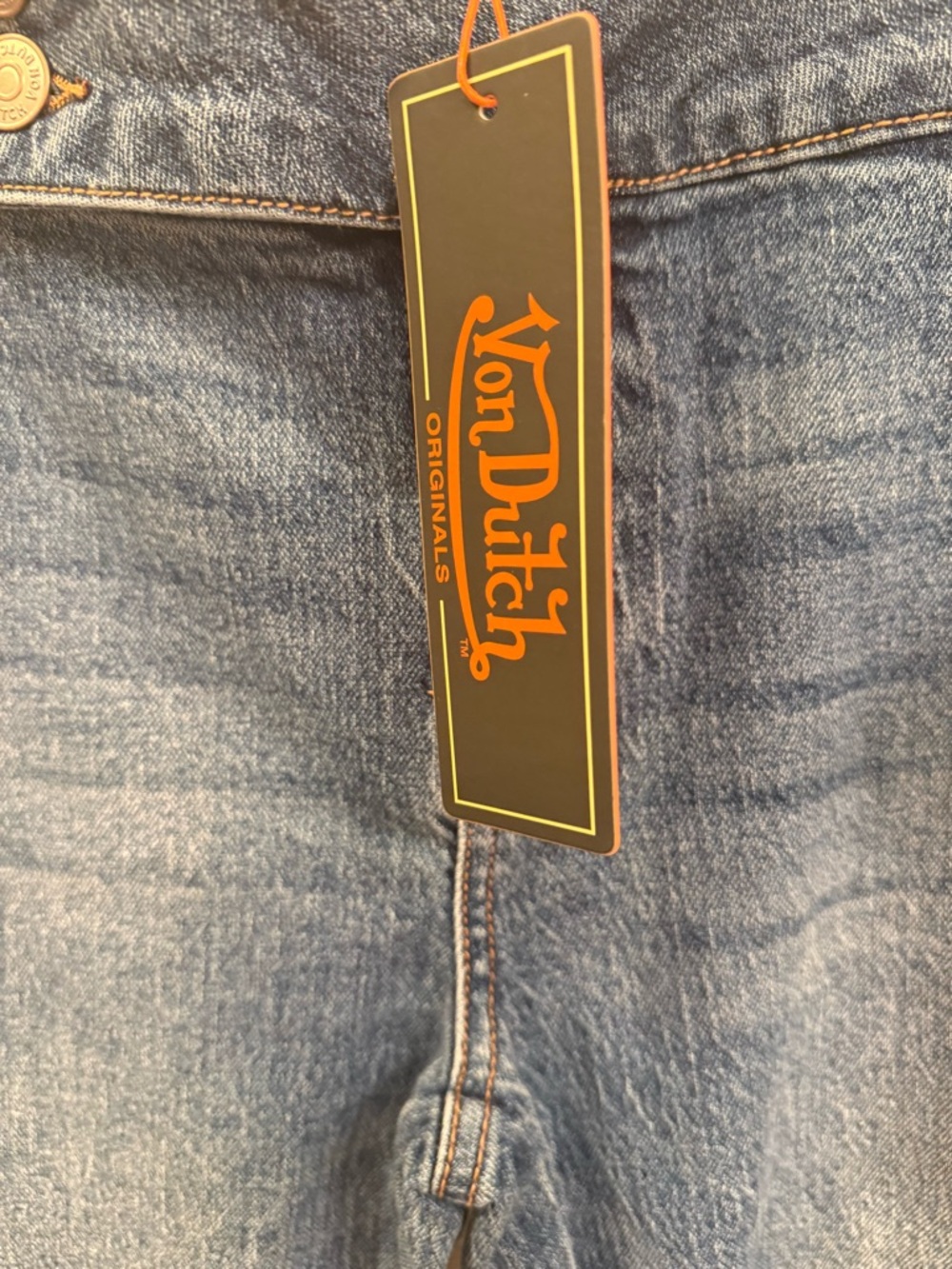 NWT Von Dutch Flare Jeans Y2K Inspired Flying “Eye Balls”Frosted Flared Red Logo - Picture 9 of 17